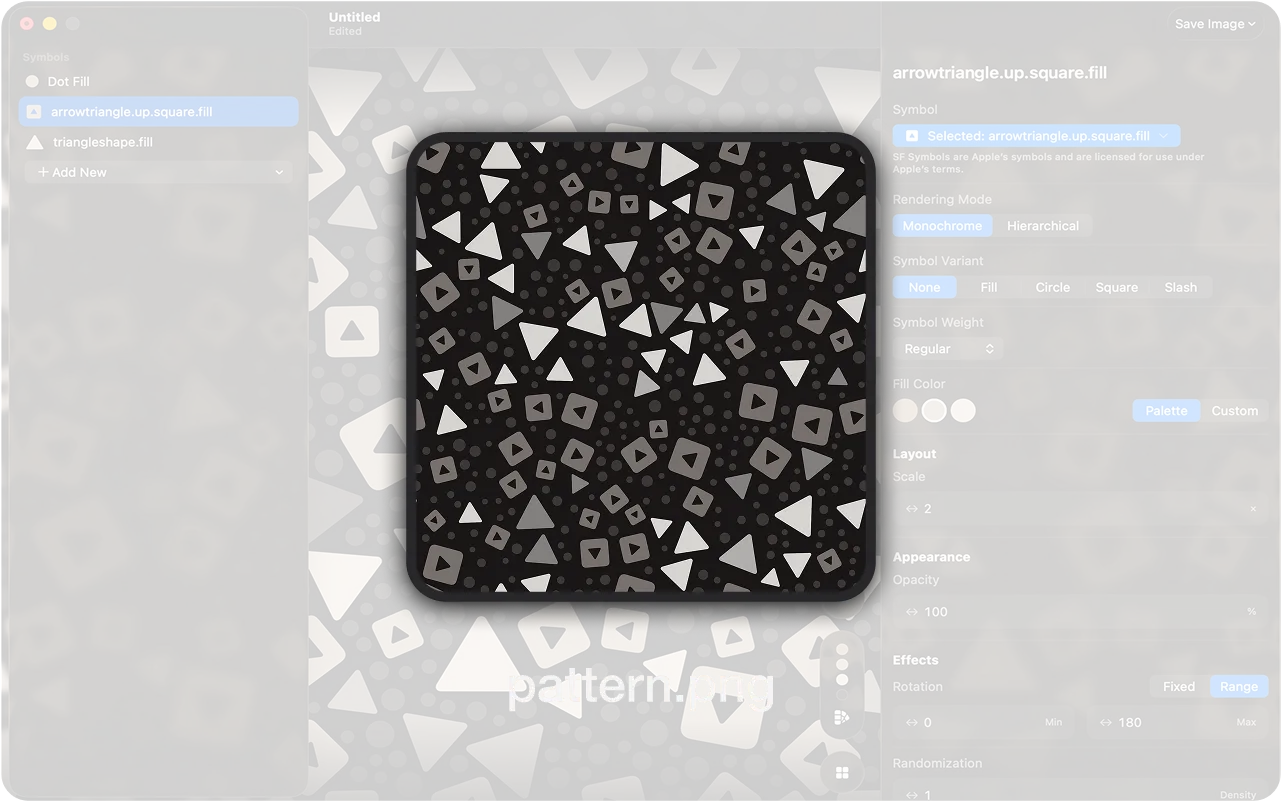 Export dialog showing PNG and PDF options